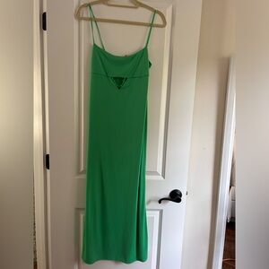 Zara green maxi dress, worn once and newly dry cleaned!